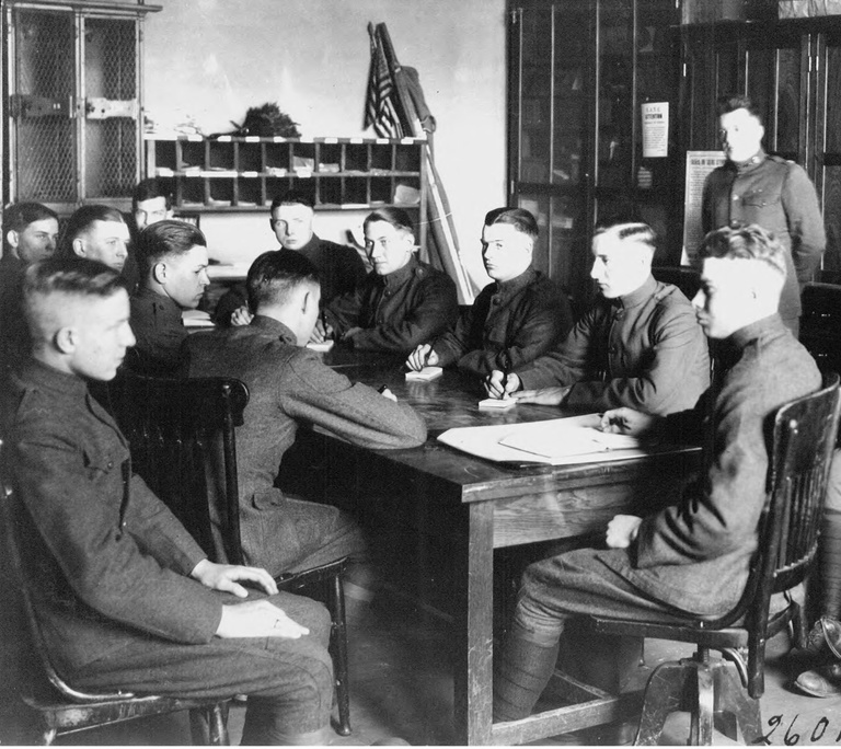 ROTC cadets at table 1919
