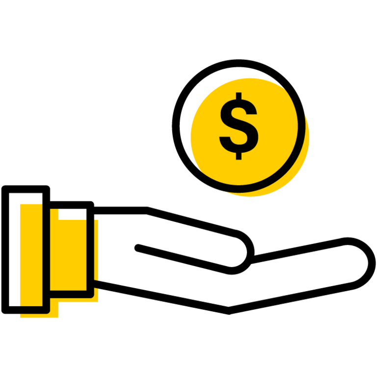 Scholarship Icon Hand with Coin