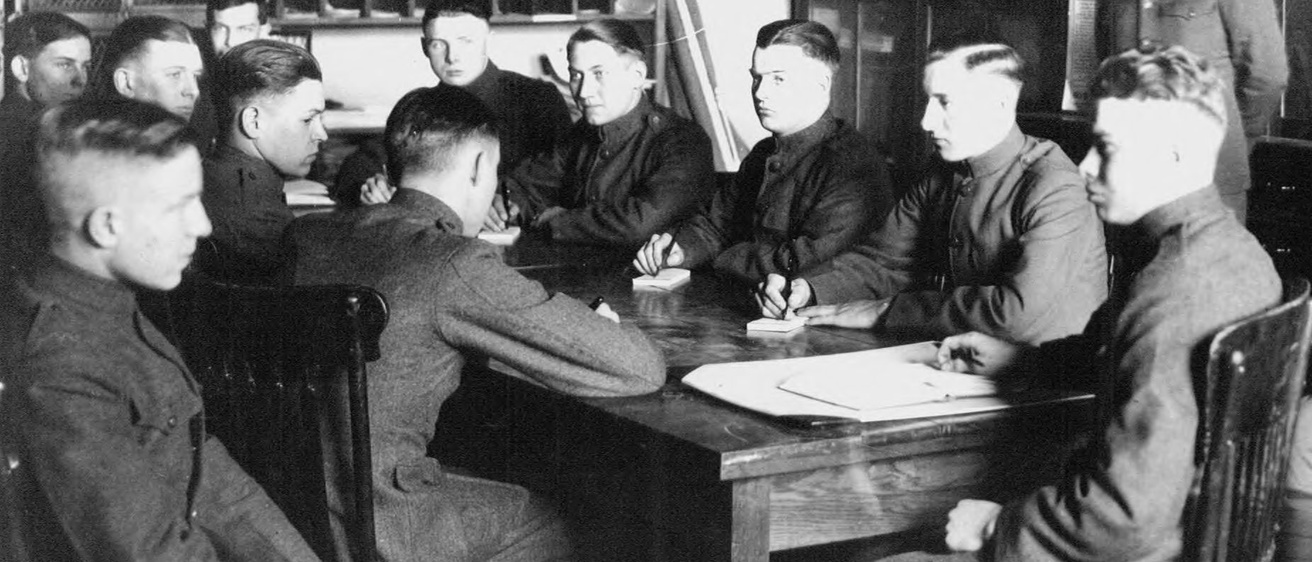 ROTC cadets at table 1919