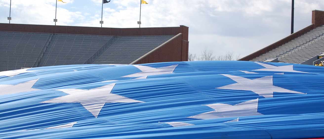 U.S. Flag on the field at Kinnick stadium